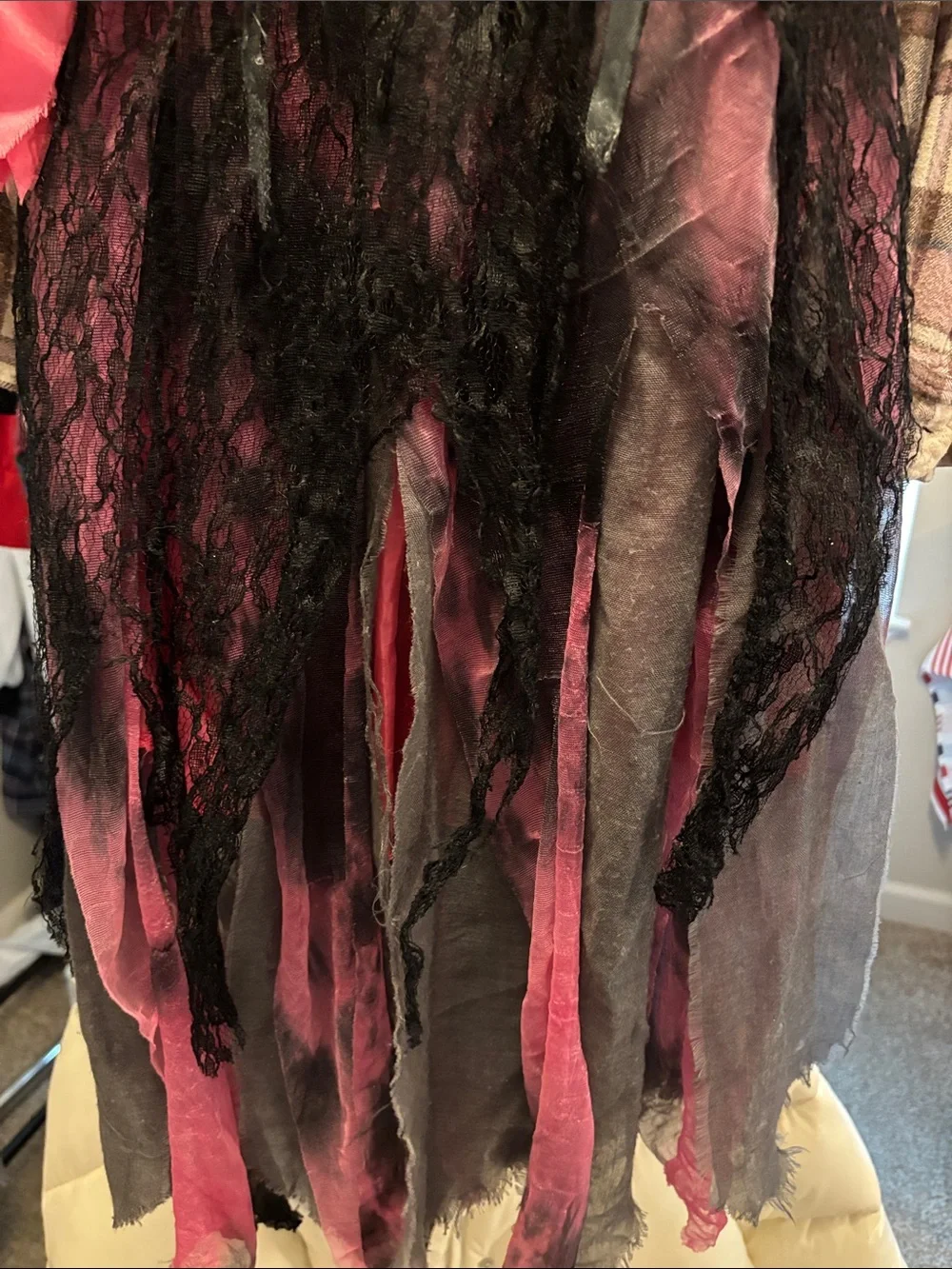 Girls Pink and Black Gothic Zombie Halloween Costume Dress